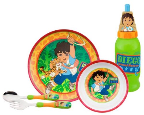 Kitchen: Zak Designs Go, Diego, Go! 5 piece Dinnerware Set