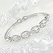 EVER FAITH Wedding Silver-Tone Leaf Bracelet Clear Zircon Austrian Crystal