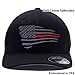 Flexfit Thin Red Line Waving USA Flag. Embroidered, 6477 Wool Blend Cap Hat (S/M Black)