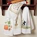 Unique Flour Sack Kitchen Towels with Cat, Pineapple, Pumpkin or Strawberry Design Cat/Flowers