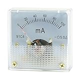 uxcell アナログ電流計　91C4　DC 0-100mA　45 x 45 x 36mm　クリア、ブラック