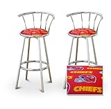 2 Kansas City Chiefs NFL Football Themed Specialty / Custom Chrome Barstool ....