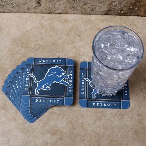 Detroit Lions 8-Pack Absorbent PaperKraft Coasters