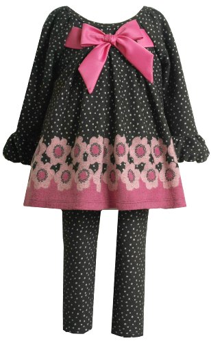 Bonnie Baby-Girls Infant Flower Border Print Legging Set