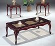 Queen Anne Occasional Table Set in Cherry Finish By Coaster Furniture