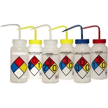 Scienceware 117160050 4-ColorWash Bottle, 6-Piece Assortment, Safety Labeled, Low Density Polyethylene, 500ml