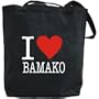 Canvas Tote Bag Black " Love Classic Bamako " Mali City