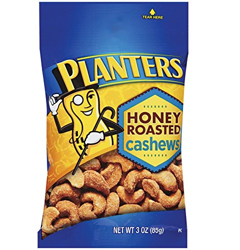 Planters Honey Roasted Cashews, 3 oz Bag (Pack of 16)