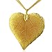 Heart Shaped 24K Gold Overlay Leaf Pendant on title=