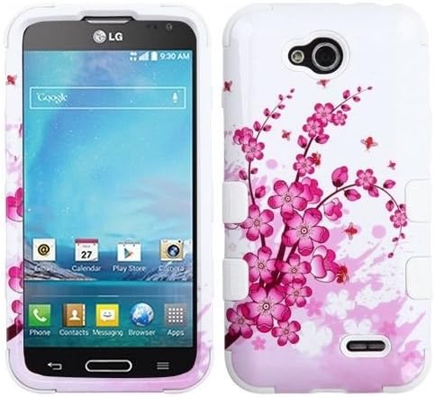 Hybrid Hard Soft Cover Protector Phone Case LG Optimus L90 + FREE PRIMO DESIGN CARTOON FOLDABLE TOTE BAG (CHERRY BLOSSOMS)