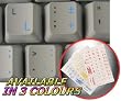 DUTCH KEYBOARD STICKERS WITH BLUE LETTERING ON TRANSPARENT BACKGROUND