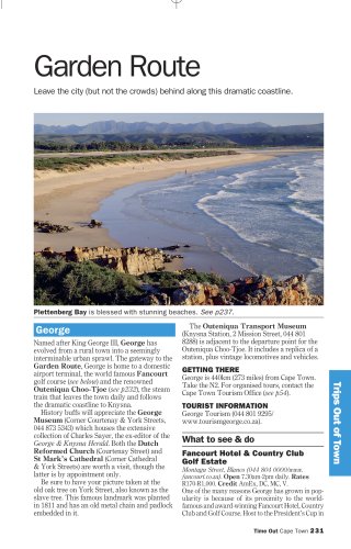 "Time Out" Cape Town, Winelands and the Garden Route