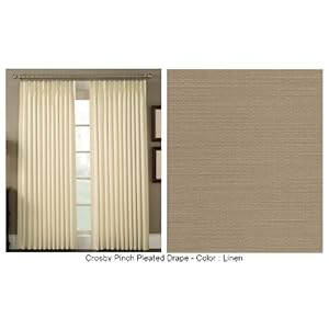 Ellis Curtain Crosby Thermal Insulated 96-by-84-Inch Pinch Pleated Foamback Curtains, Linen Ellis Curtain Crosby Thermal Insulated 96-by-84-Inch Pinch Pleated Foamback Curtains, Linen