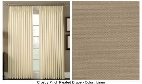 Crosby Foambacked Pinch Pleated Drape PAIR 144 x 84 long - Linen color