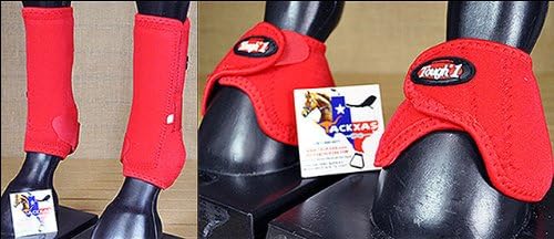 Red Medium Tough1 Front Leg Vented Sports Medicine Horse Splint Boot Bell Boots