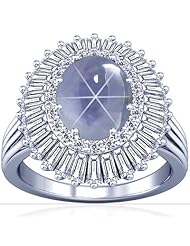 Platinum Oval Cut Blue Sapphire Fana Designer Ring