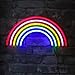 Isaac Jacobs 15â€ x 7.5â€ inch LED Neon â€˜Multi-Colored Rainbowâ€™ Wall Sign for Cool Light, Wall Art, Bedroom Decorations, Home Accessories, Party, and Holiday DÃ©cor: Powered by USB Wire (Rainbow)
