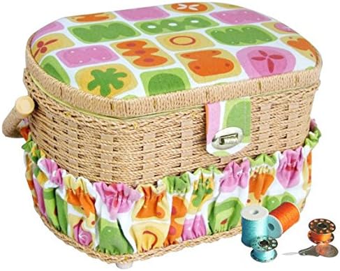 Michley Electronics MIC-FS-095 Sewing basket with 41-pc sewing kit -