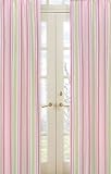 Pink and Green Jungle Friends Stripe Window Treatment Panels by Sweet Jojo Designs - Set of 2