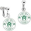 Distressed Good Luck Clip on Earrings