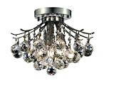 Elegant Lighting 8000F12C/RC Toureg 12-Inch High 3-Light Chandelier, Chrome Finish with Crystal (Clear) Royal Cut RC Crystal