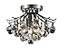 Elegant Lighting 8000F12C/RC Toureg 12-Inch High 3-Light Chandelier, Chrome Finish with Crystal (Clear) Royal Cut RC Crystal