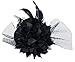 Fascinator Mini Top Hat Hair Clip Flower Feather Pillbox Hat for Women Black