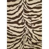 Shaggy Zebra Natural Shag Rug Size: 33" x 47"