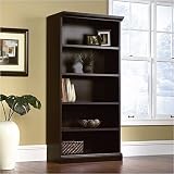 Sauder Library Bookcase, Estate Black Finish