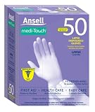 Medi-Touch 14-0090 Powder-Free Latex Disposable Gloves, Large, 50-Count (Pack of 6)