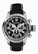 Nautica Men's Brushed Stainless Steel case Black Leather Strap Watch