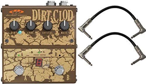 Decibel Eleven DB11-DC Dirt Clod Analog Overdrive Distortion Pedal with Memory Presets w/ Patch Cables