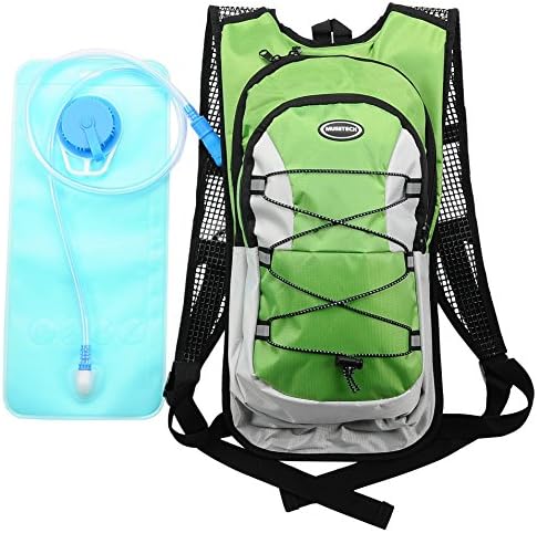 Hydration Pack with 2L Backpack Water Bladder for Hiking Running Biking Color Green