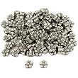 100 Antique Silver Tone Daisy Flower Beads Jewelry