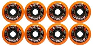 8 Labeda Gripper Asphalt Outdoor Roller Hockey Wheels - Orange 80mm
