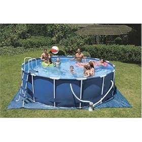 Intex 15-Foot-by-48-Inch Round Metal Frame Complete Pool Kit