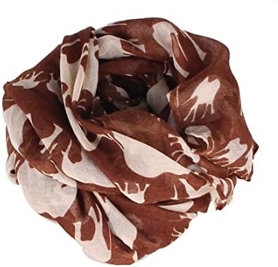 Your Gallery Women's Elephant Print Voile Stole Shawl Long Wrap Animal Scarves, brown