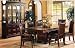 All new item 7 pc Westminster old west style cherry wood finish dining table set with leather padded seats