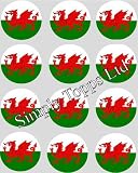 12 Welsh Flag rice paper fairy / cup cake 40mm toppers pre cut decoration wales dragon Made By Simply Topps - Matching Cupcake Wraps in our Store