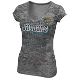 NFL Jacksonville Jaguars Pride Playing Short Sleeve Deep V-Neck Tri-Blnd Tee, Tri Gray Heather, Medium