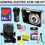 GE A730 7.0 MP Digital Camera (Black) + 2GB Accessory Kit
