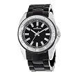 AK Anne Klein Women's 109179BKBK Swarovski Crystal Accented Black Plastic Dress Watch