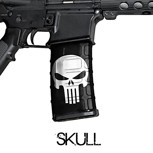 GunSkins AR-15/M4 Mag Skin Camouflage Kit DIY Vinyl Magazine Wrap - 3 Pack (Skull Specialty Pattern)
