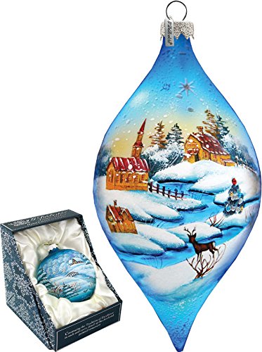 G. Debrekht WINTER VILLAGE Hand Painted Glass Ornament – hand blown glass Christmas ornament G. Debrekht WINTER VILLAGE Hand Painted Glass Ornament – hand blown glass Christmas ornament