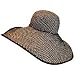 BLACK & WHITE 8" WIDE LARGE BRIM STRAW BEACH FLOPPY HAT