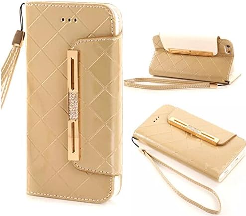 iPhone 6s Case,iPhone 6s Leather case, iPhone 6s 6 Wallet Leather case,iPhone 6s Case Leather, Gotida iPhone 6s 6 (4.7) Case Wallet [Wallet Case] [With Strap] Wallet Case with Handbag for iPhone 6s 6 (4.7)-Golden
