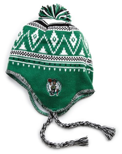 NBA Men's Tassel Knit Hat - Ke80Z, Boston Celtics, One Size, Green/white/black , Boston Celtics , Green/White/Black