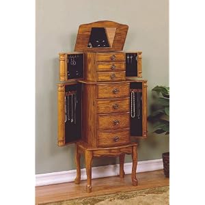 Powell Woodland Oak Jewelry Armoire