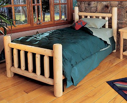 Rustic Natural Cedar Furniture Log Wood Bed