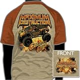 Monster Jam - MAXIMUM DESTRUCTION Raglan - Khaki Heather Orange